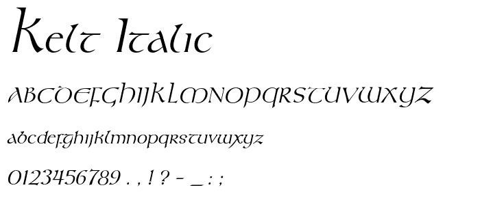 Kelt Italic font
